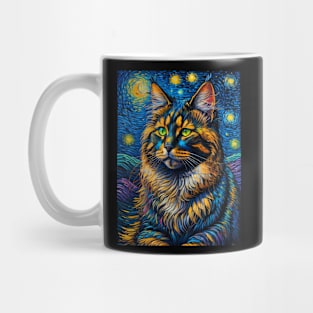 The Maine Coon Cat in starry night Mug